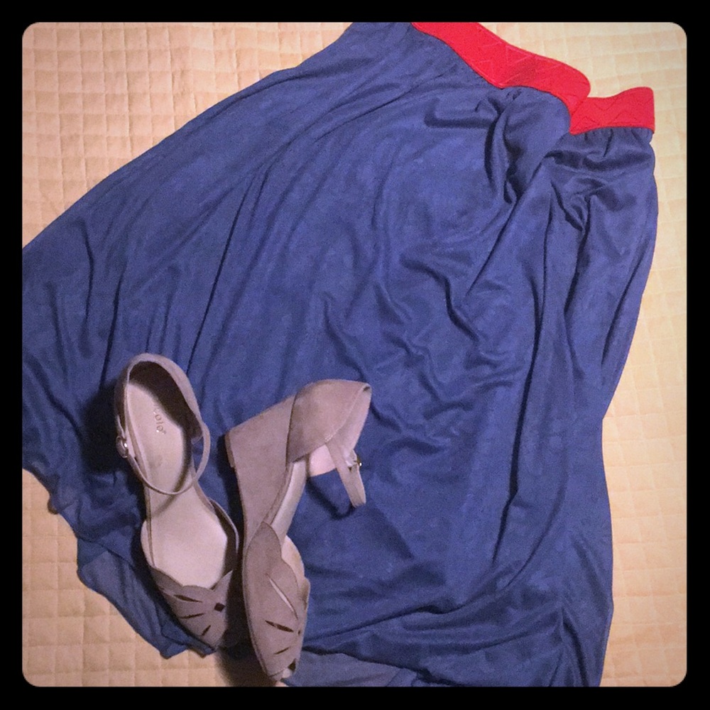 Fun Double Layer LuLuRoe A-Line Midi Skirt